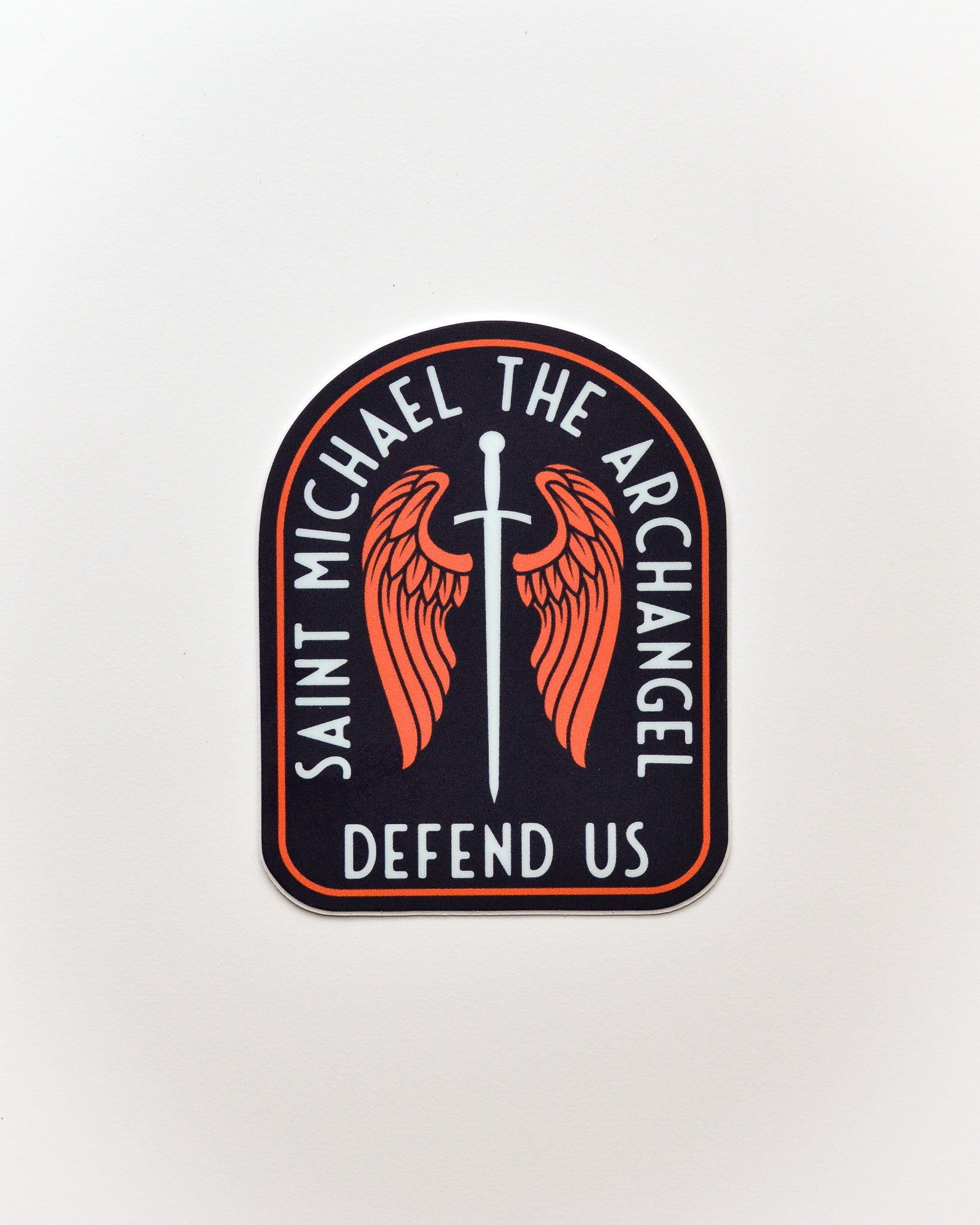 saint michael catholic sticker sword wings