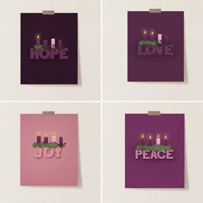 4-Pack Advent Catholic Prints - Little Way Design Co.