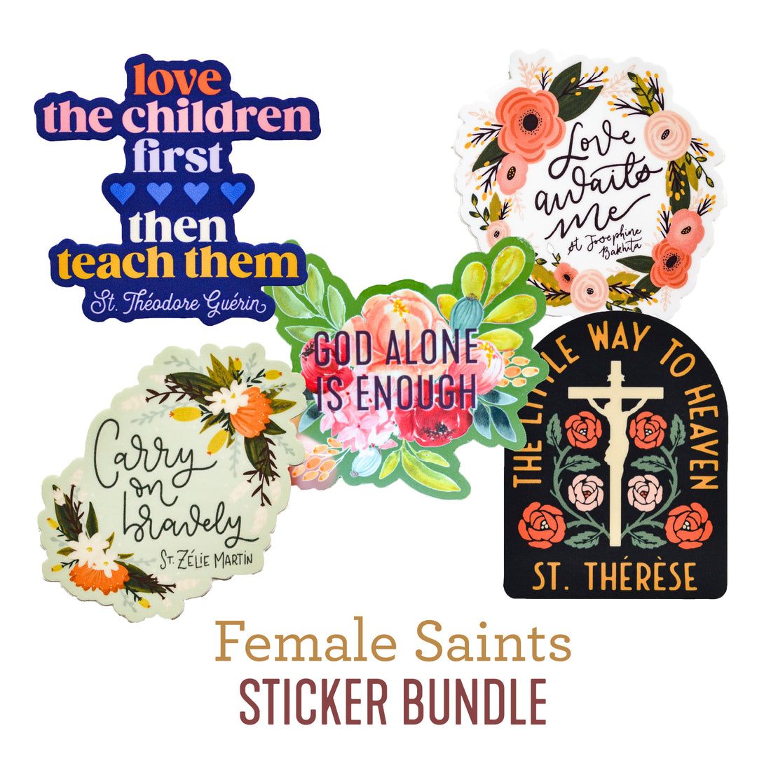 Female Saints Catholic Sticker Bundle