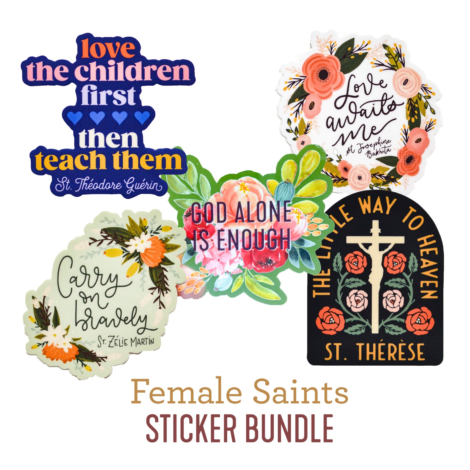 Female Saints Catholic Sticker Bundle