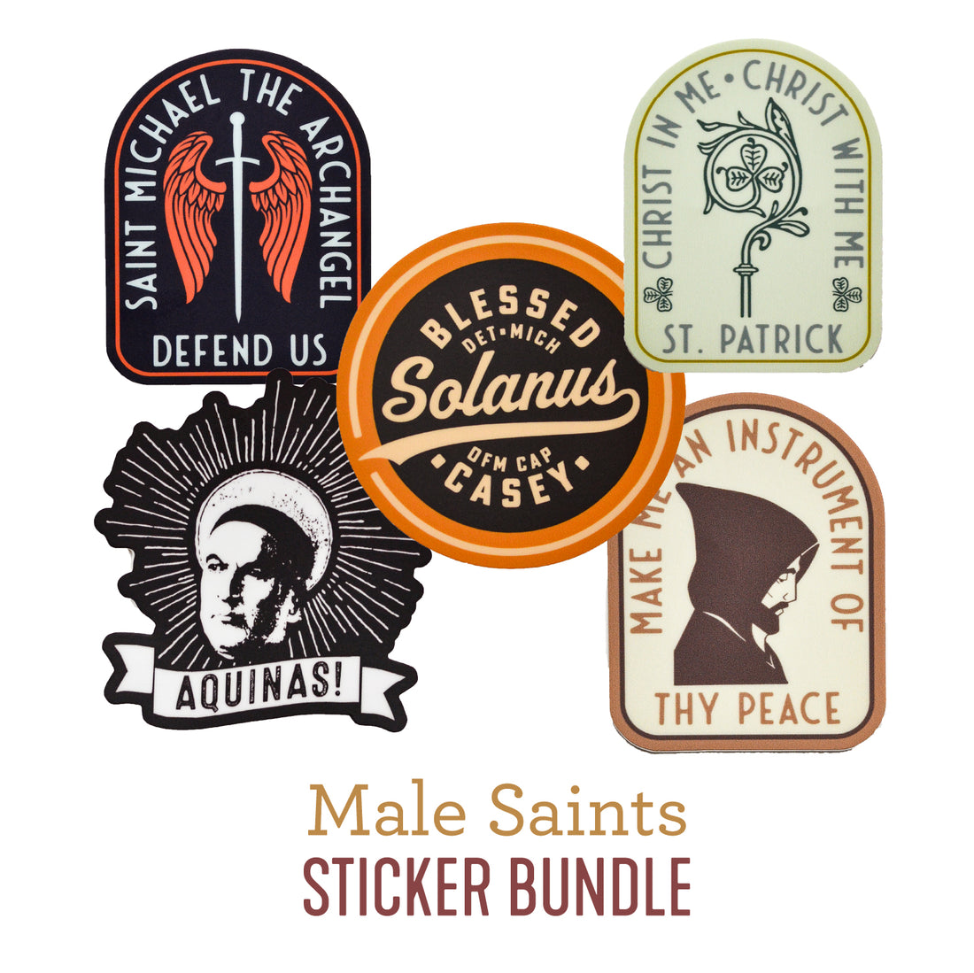 Male Saints Catholic Sticker Bundle