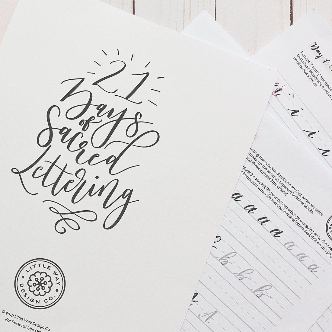 Catholic Printable Lettering Workbook - Little Way Design Co.