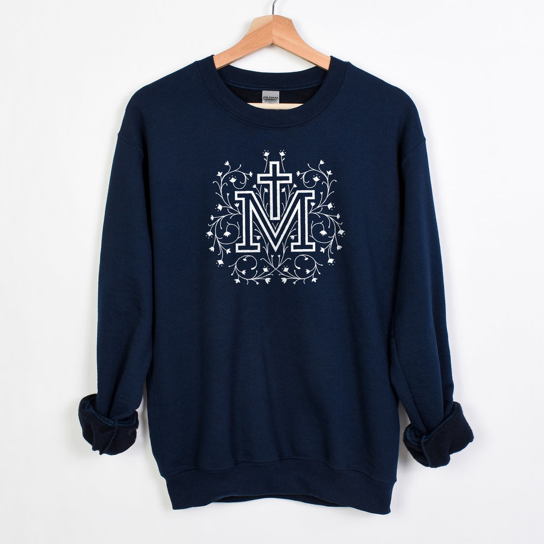 Marian Cross Catholic Sweatshirt Crewneck