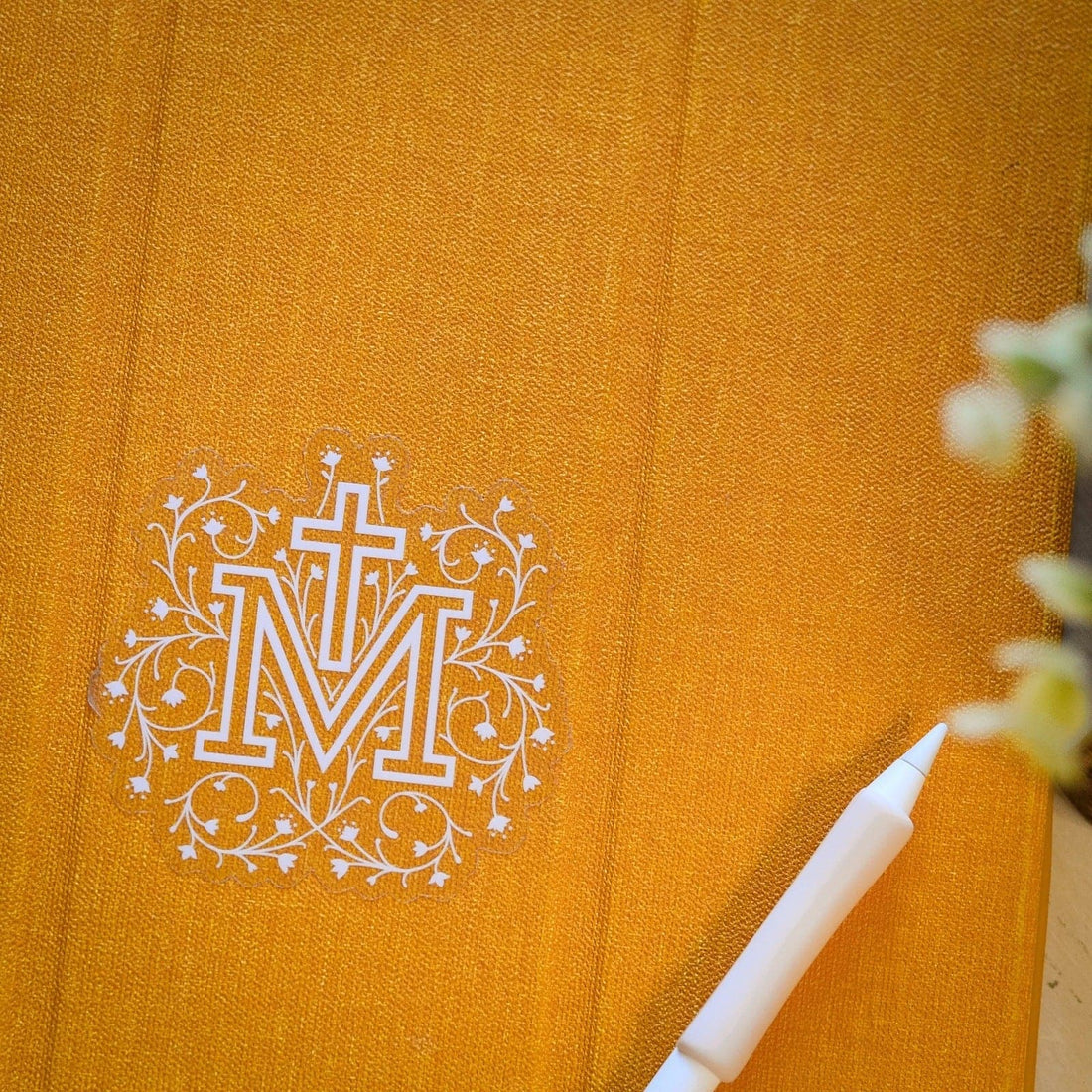 Clear Marian Cross Catholic Sticker - Little Way Design Co.