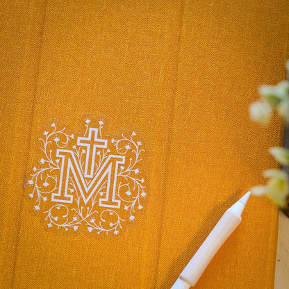 Clear Marian Cross Catholic Sticker - Little Way Design Co.