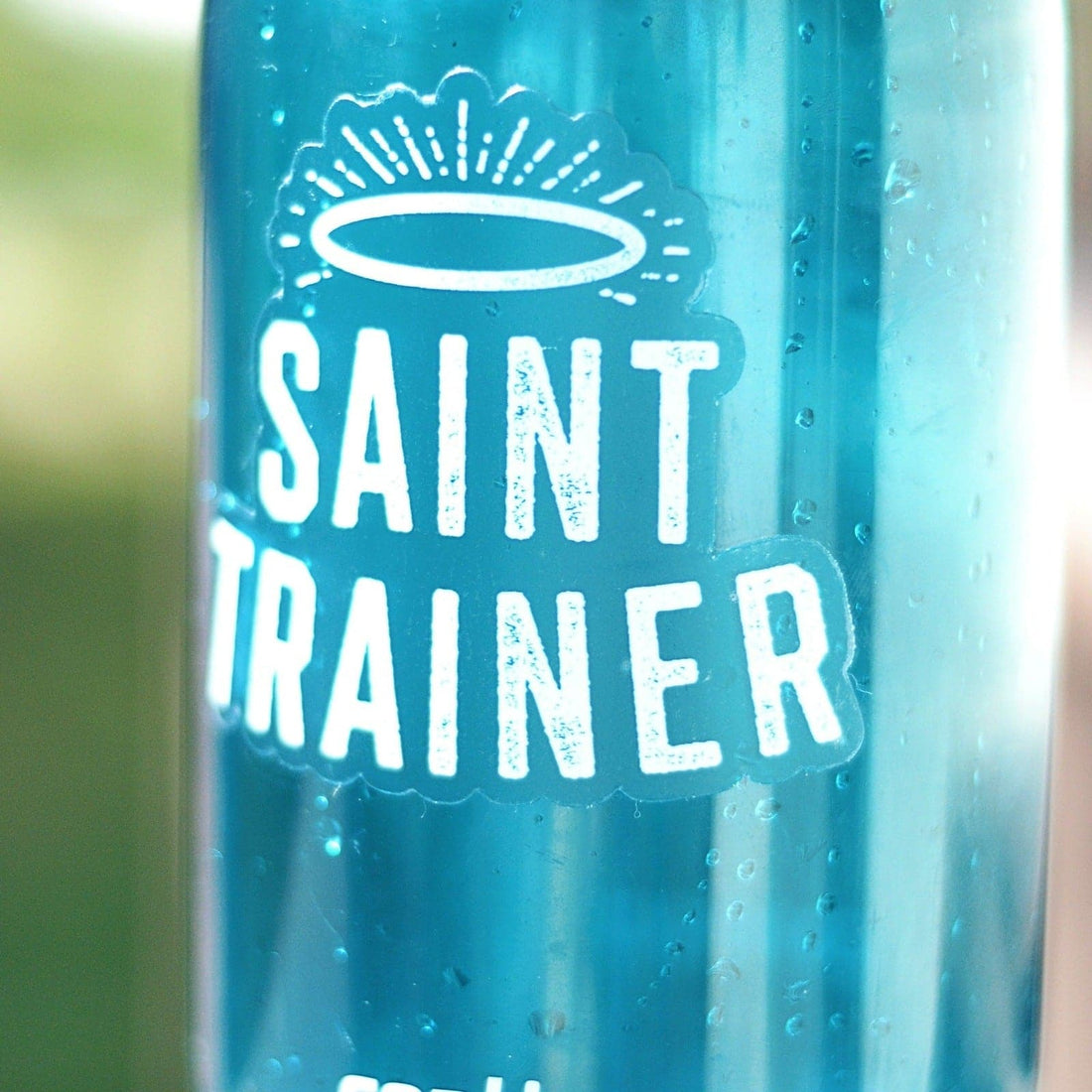 Clear Saint Trainer Catholic Sticker - Little Way Design Co.