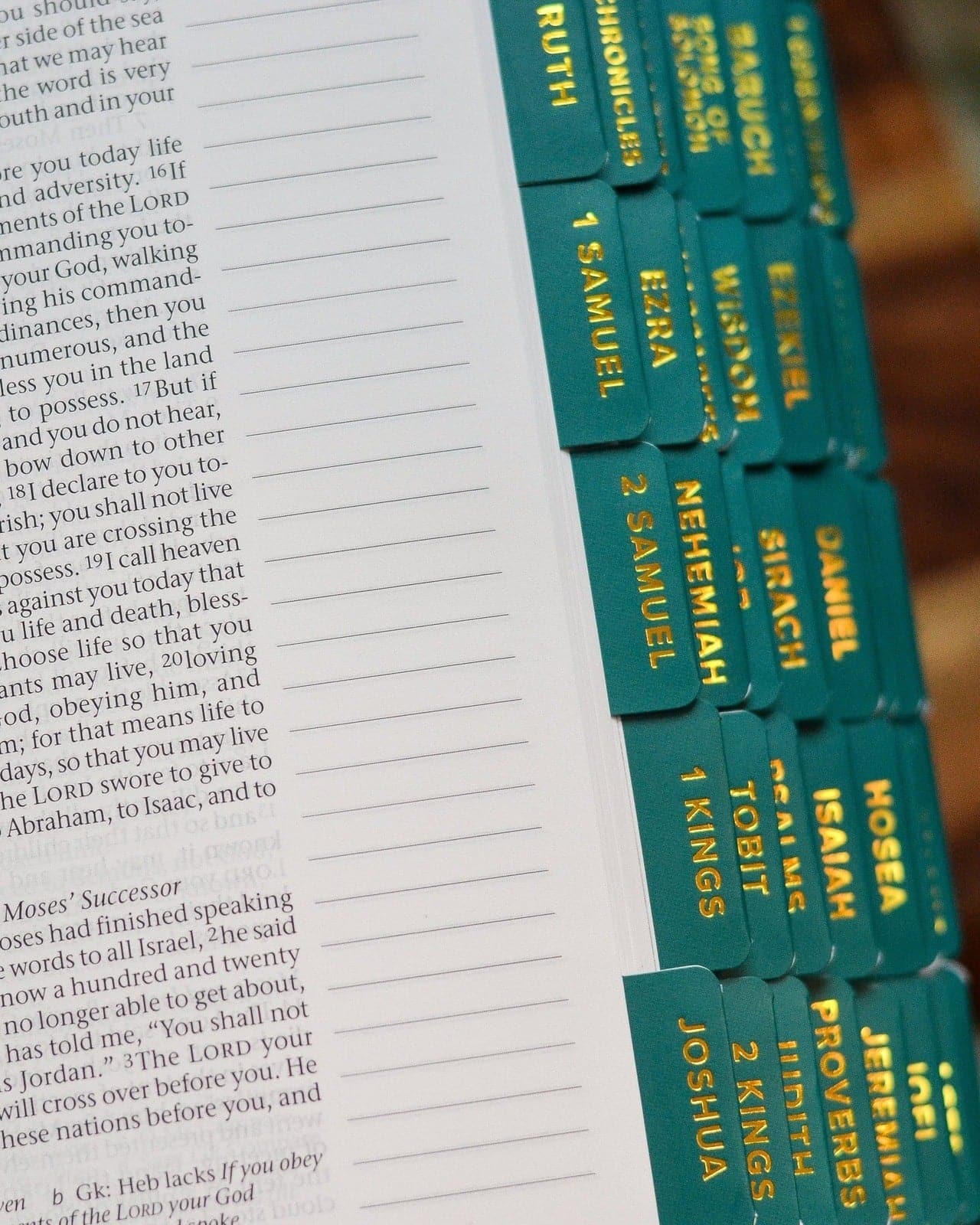 Emerald and Gold Catholic Bible Tabs - Little Way Design Co.