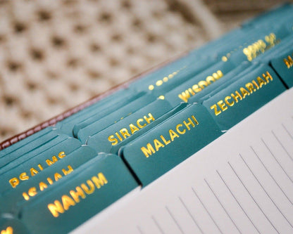 Emerald and Gold Catholic Bible Tabs - Little Way Design Co.