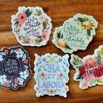 Floral Catholic Sticker Bundle - Little Way Design Co.