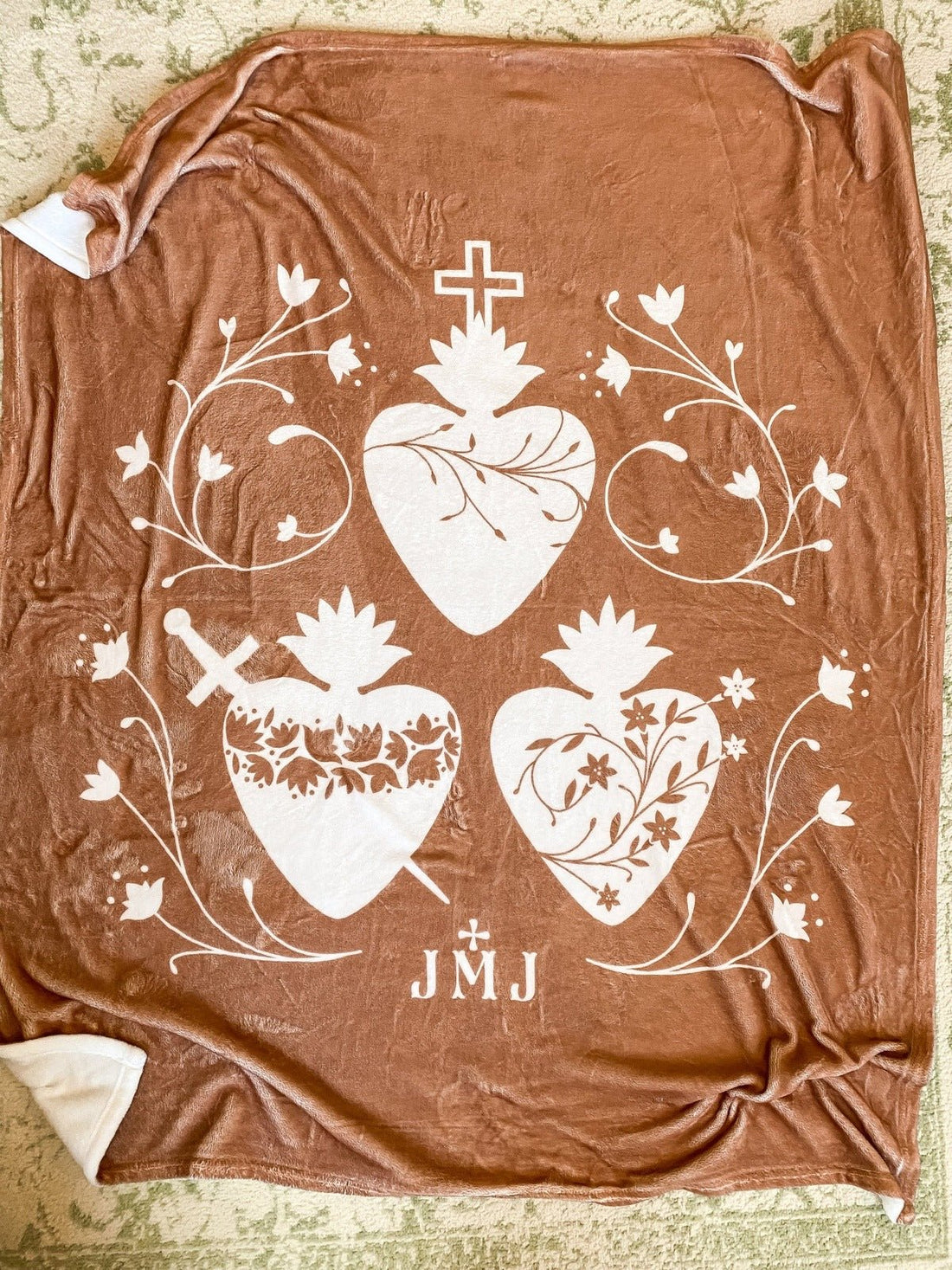 Holy Family Hearts Blanket - Little Way Design Co.