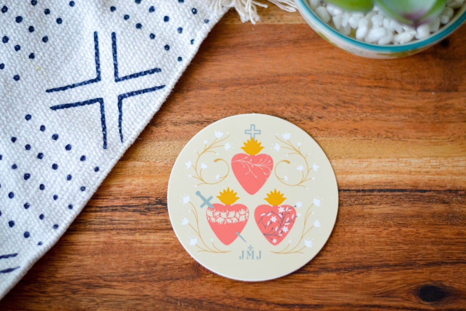 Holy Family Hearts Sticker - Little Way Design Co.