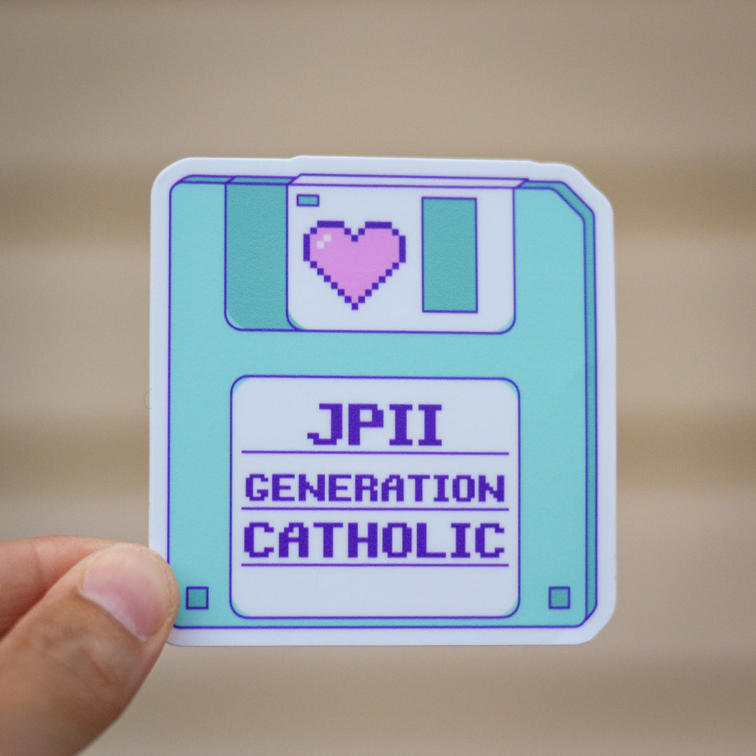 john paul ii catholic sticker gen x floppy disk