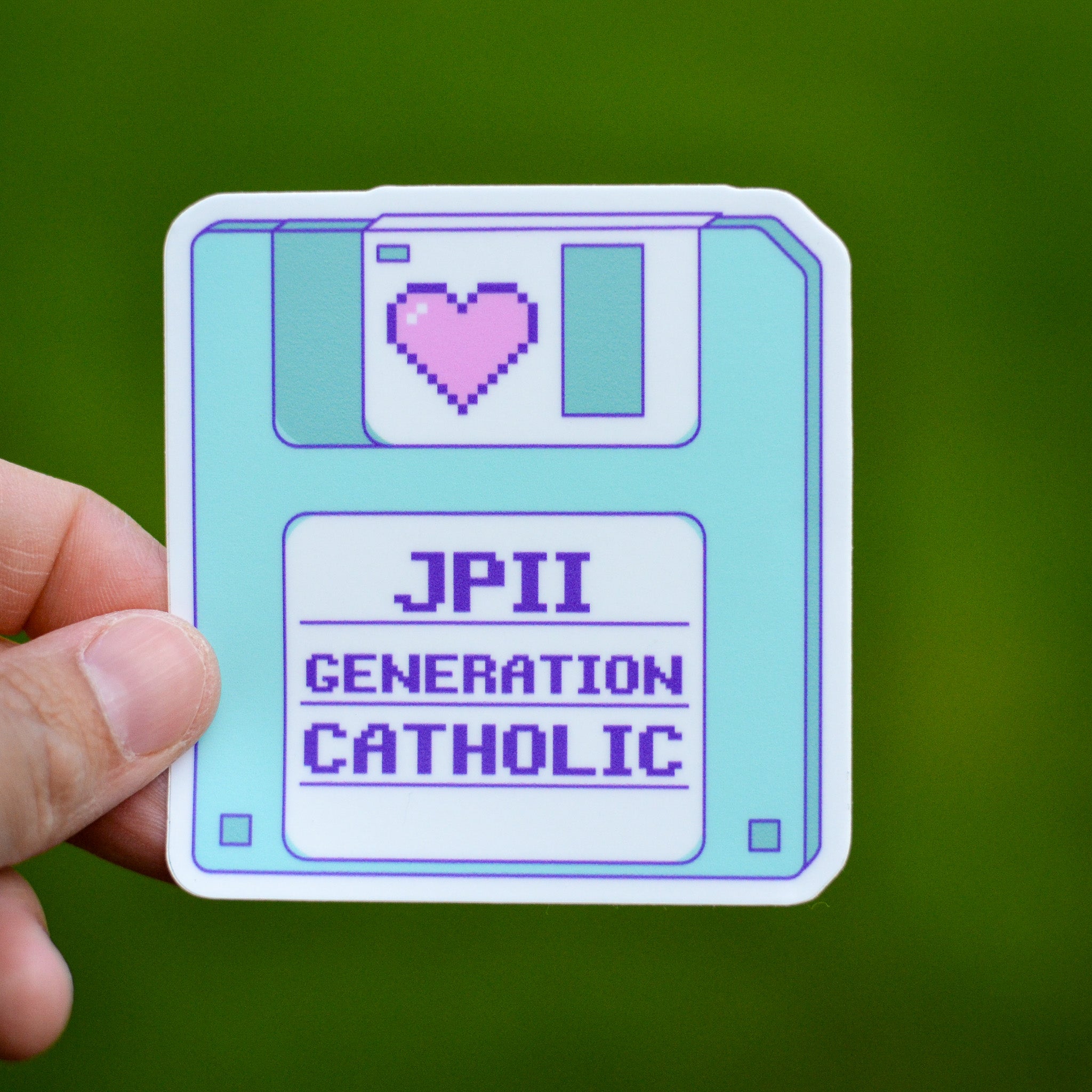 john paul ii catholic sticker gen x floppy disk