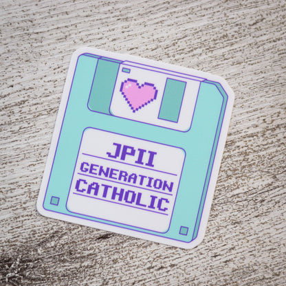 john paul ii catholic sticker gen x floppy disk