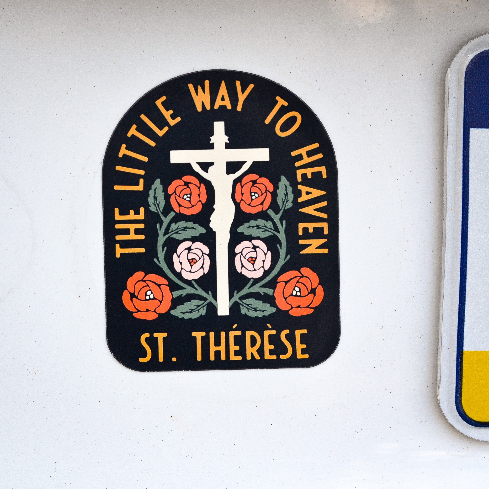 saint therese catholic large car magnet by license plate on car