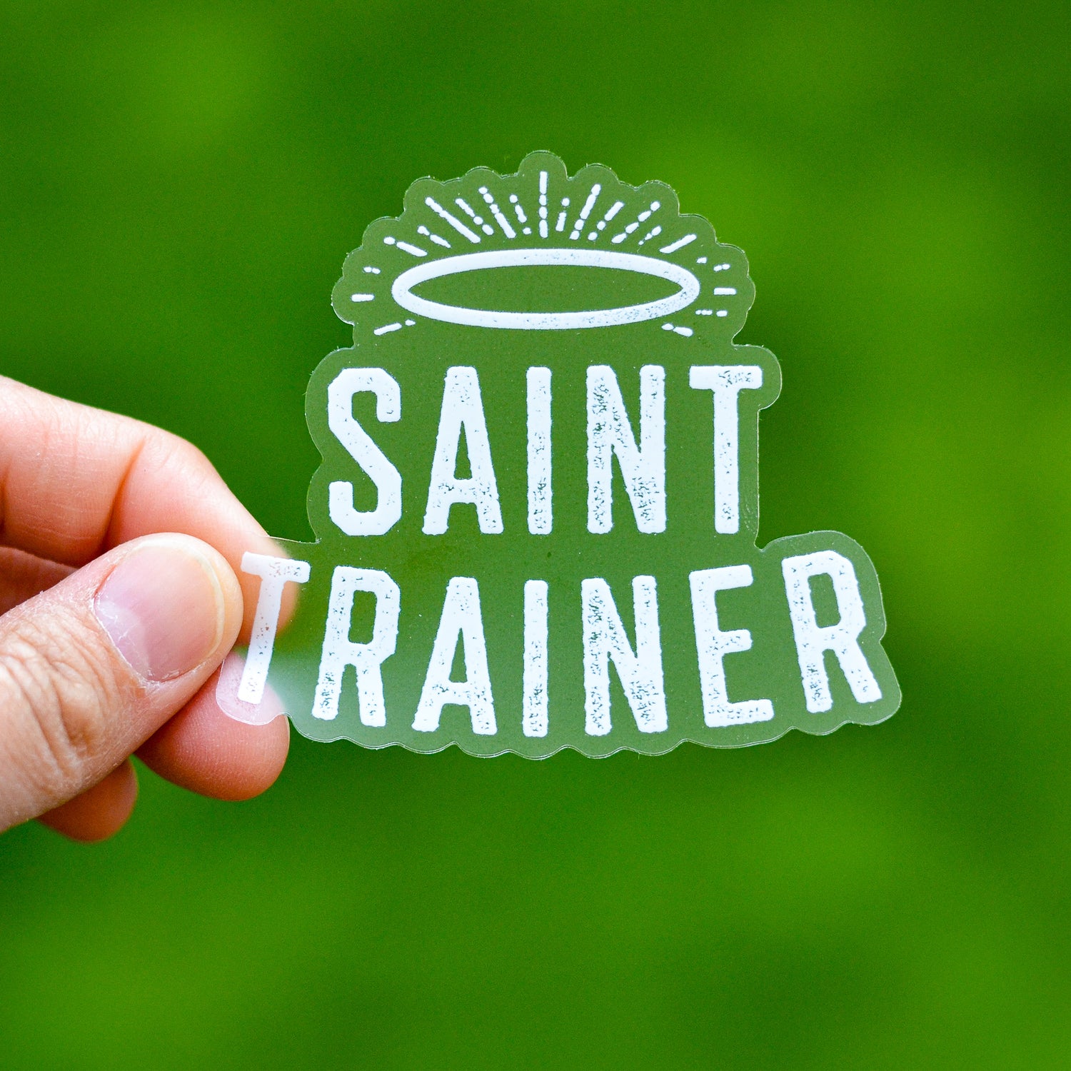 saint trainer catholic sticker