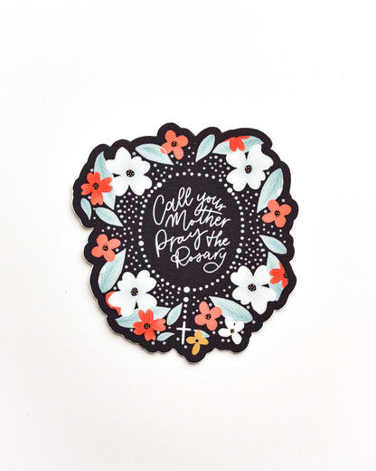 pray the rosary catholic sticker