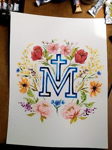 Marian Cross Garden Flag - Little Way Design Co.