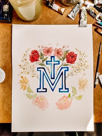 Marian Cross Garden Flag - Little Way Design Co.