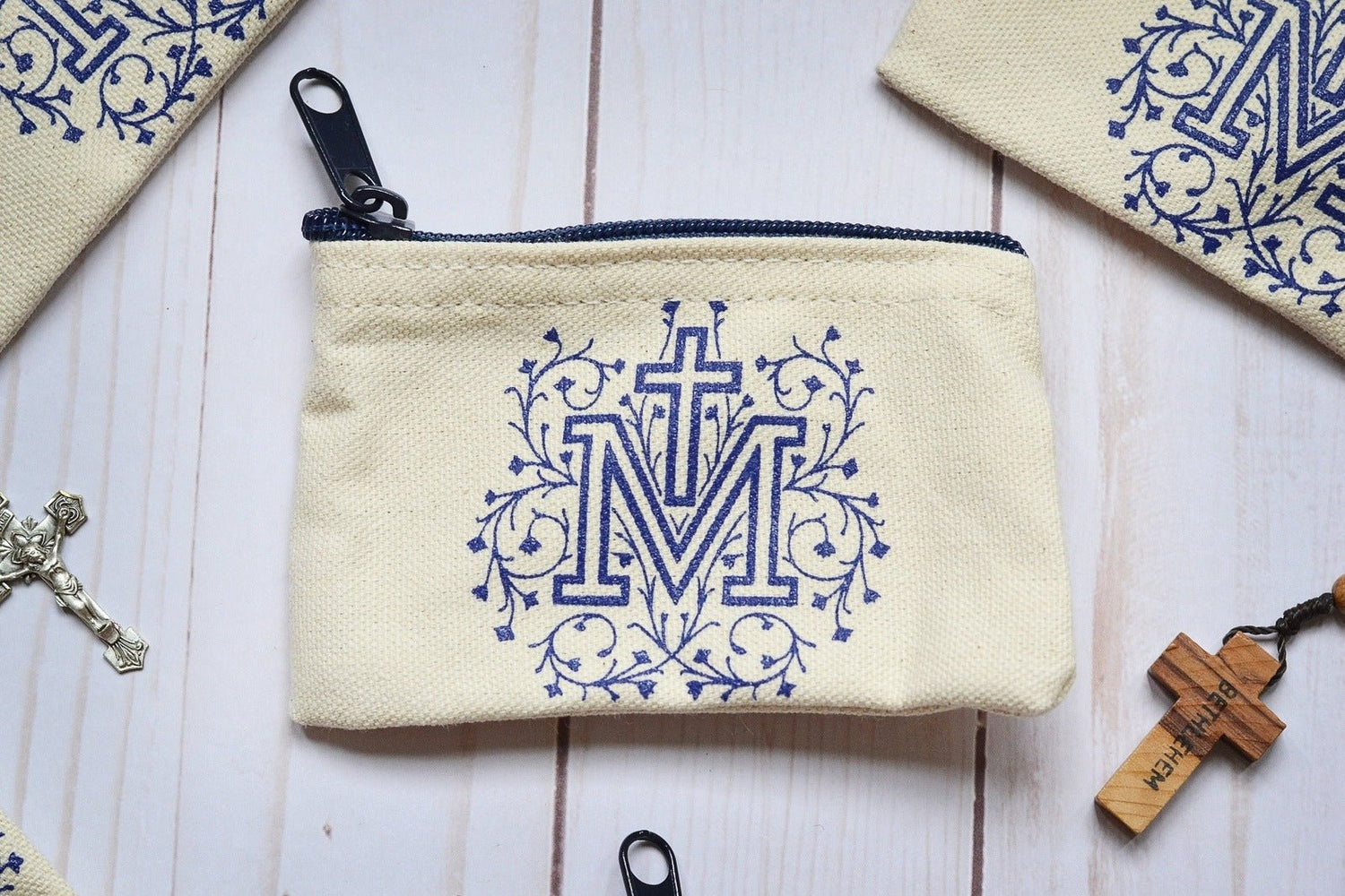 Marian Cross Rosary Pouch - Little Way Design Co.
