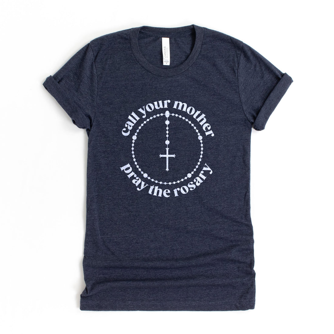 Pray the Rosary Catholic T-shirt - Little Way Design Co.