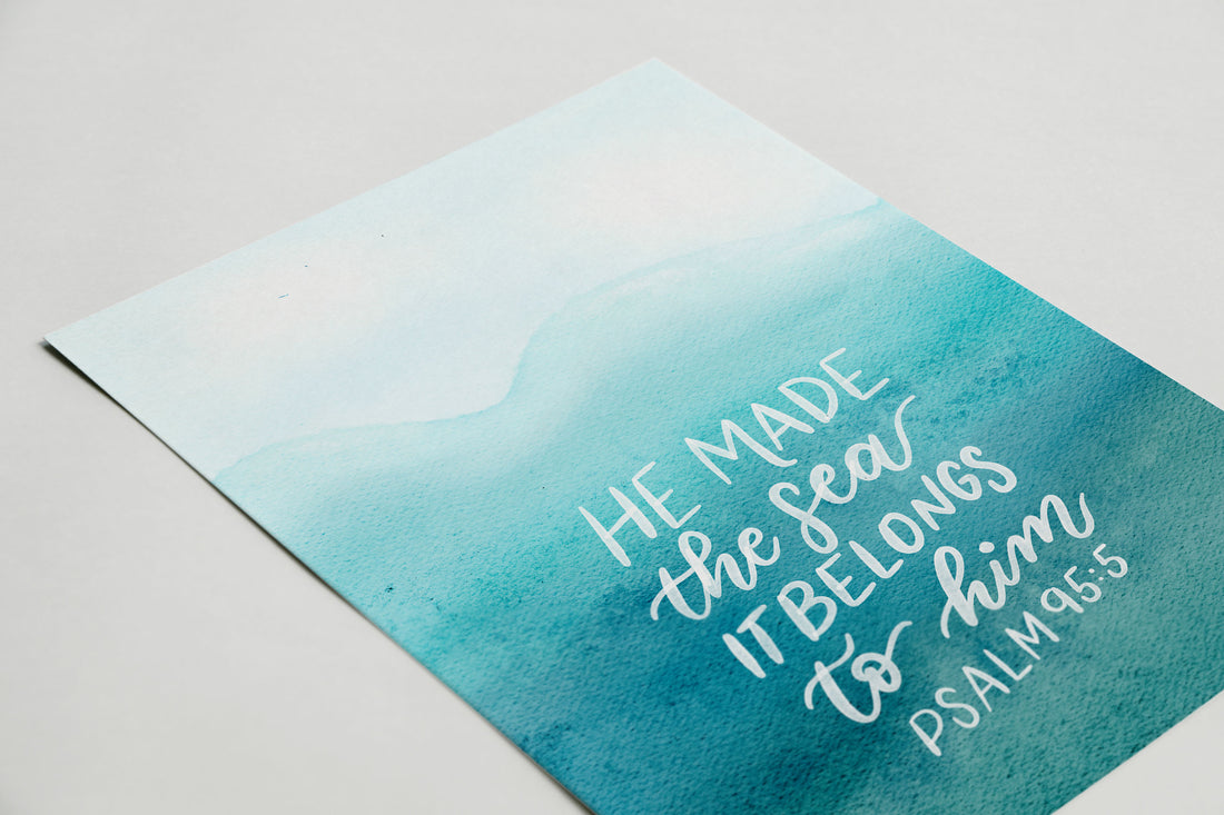 catholic print 5x7 psalm 5 mockup