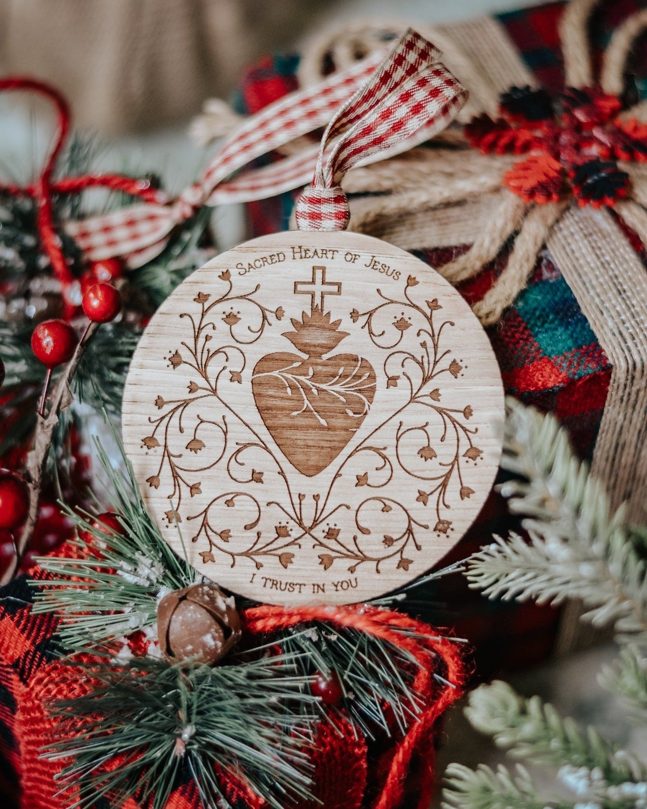Sacred Heart Catholic Ornament - Little Way Design Co.