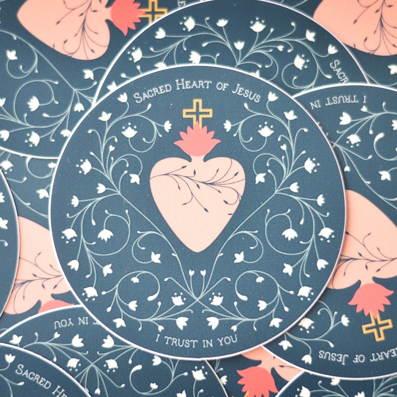 Sacred Heart Catholic Sticker - Little Way Design Co.