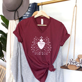 Sacred Heart V - neck - Little Way Design Co.