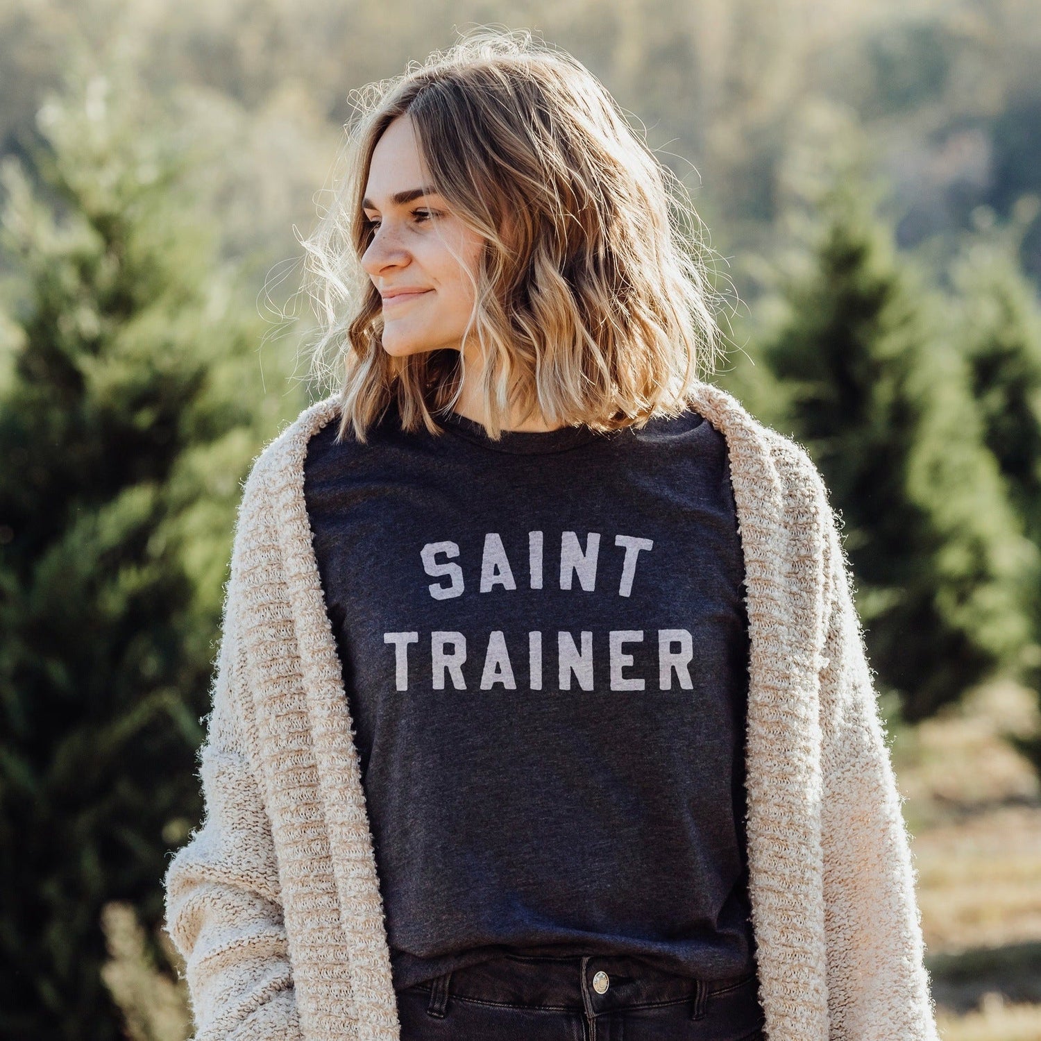 Saint Trainer Catholic T-shirt - Little Way Design Co.