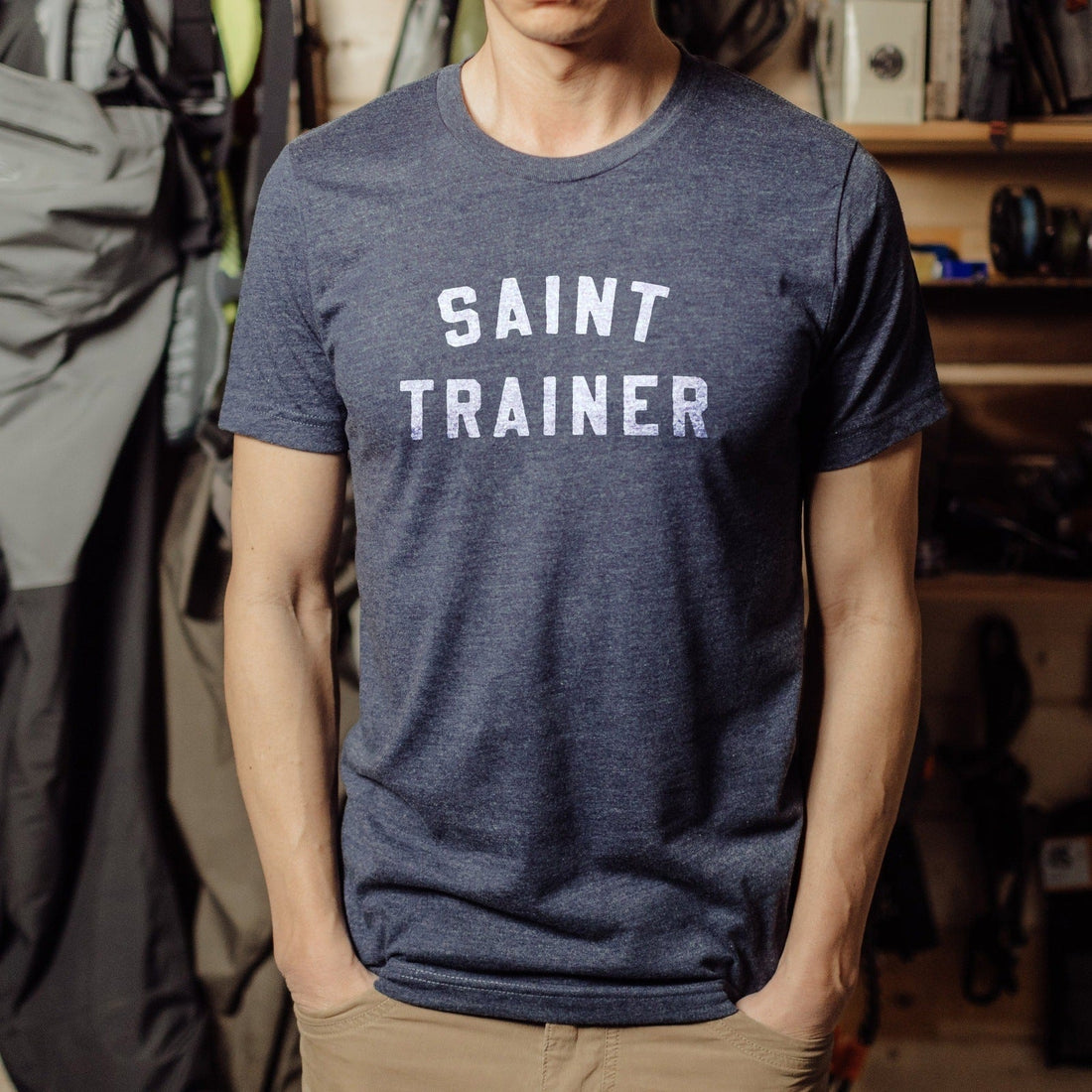 Saint Trainer Catholic T-shirt - Little Way Design Co.