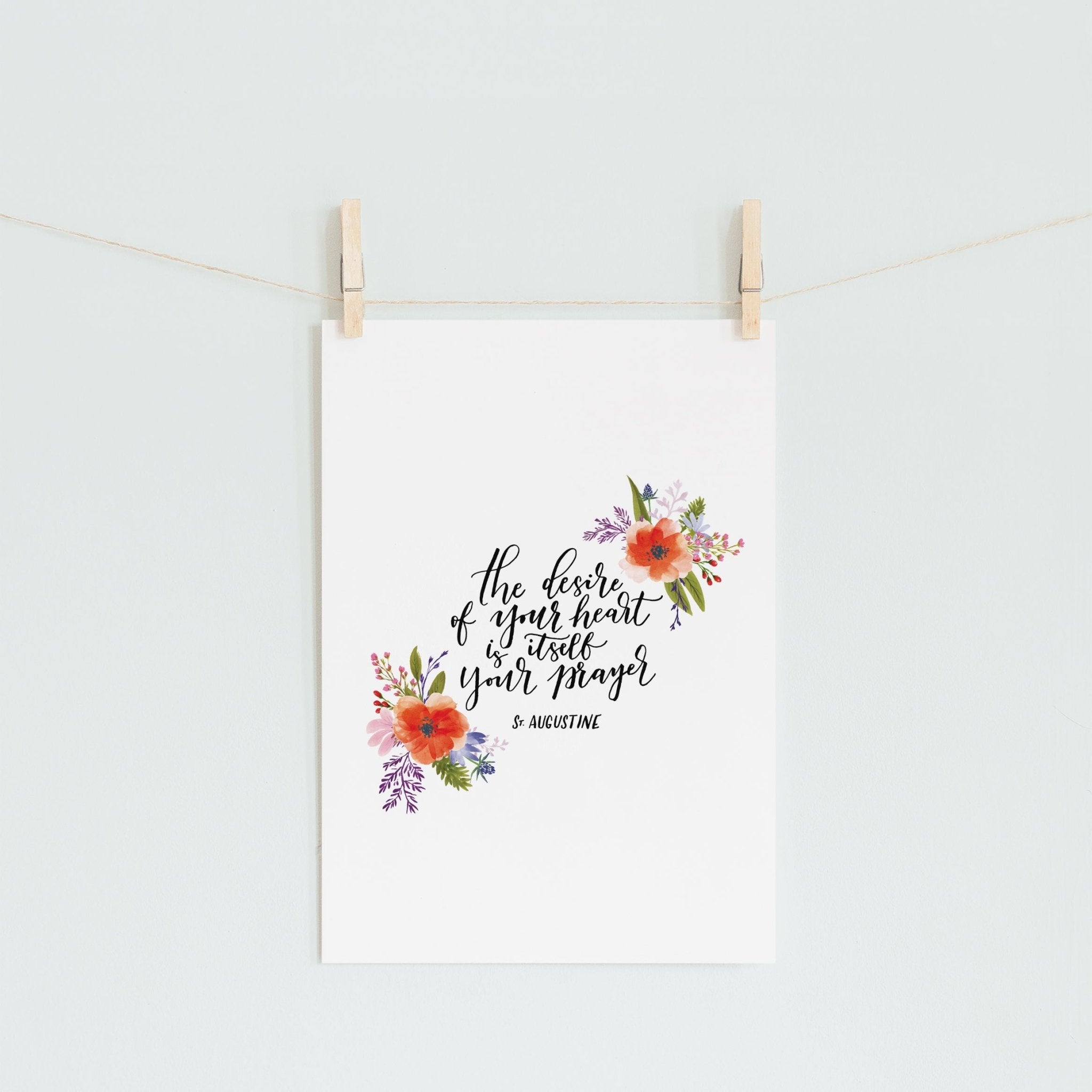 St. Augustine Hand Lettered Printable - Little Way Design Co.