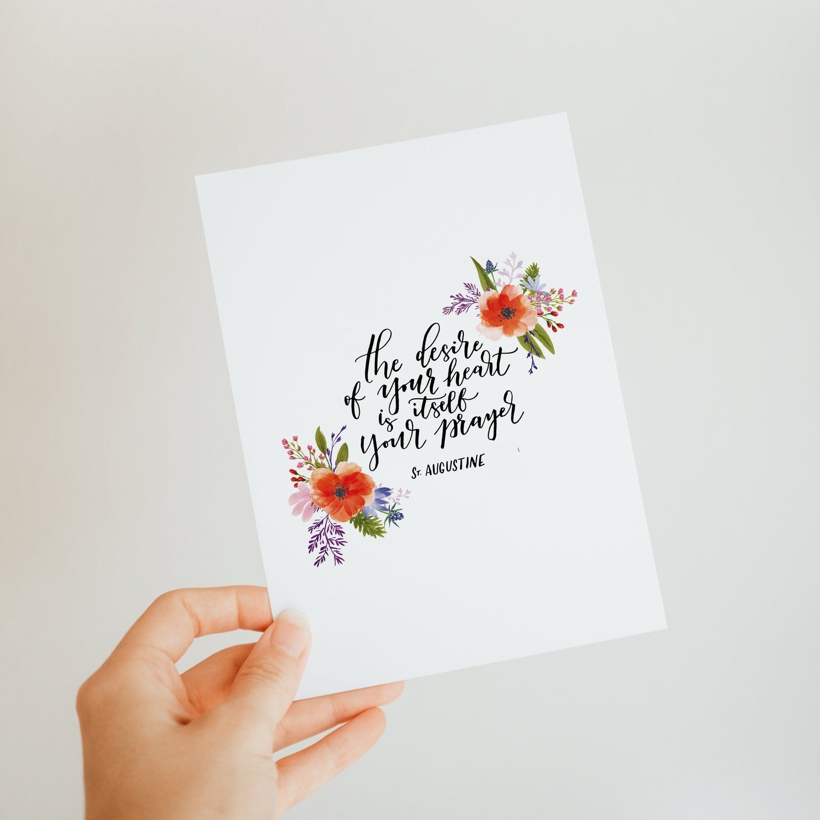 St. Augustine Hand Lettered Printable - Little Way Design Co.