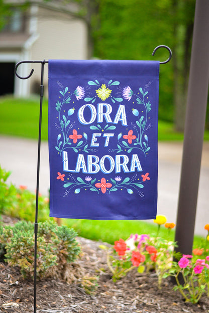 St. Benedict Ora et Labora Garden Flag - Little Way Design Co.