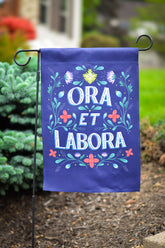 St. Benedict Ora et Labora Garden Flag - Little Way Design Co.