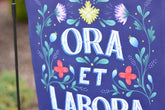 St. Benedict Ora et Labora Garden Flag - Little Way Design Co.