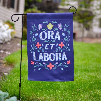 St. Benedict Ora et Labora Garden Flag - Little Way Design Co.