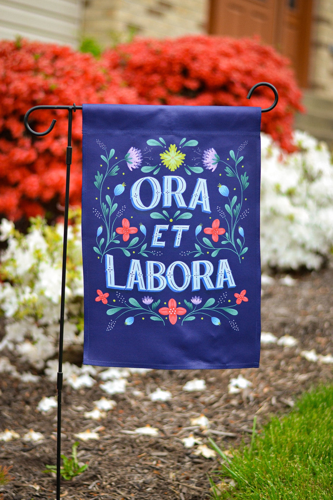 St. Benedict Ora et Labora Garden Flag - Little Way Design Co.