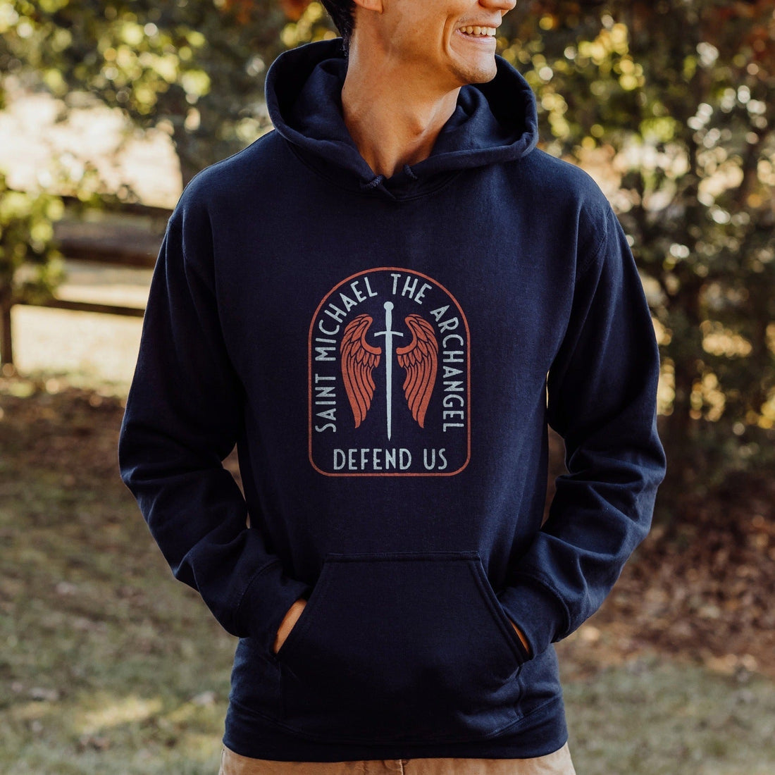 St. Michael Catholic Hoodie - Little Way Design Co.