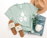 Three Hearts Dusty Blue Tee - Little Way Design Co.