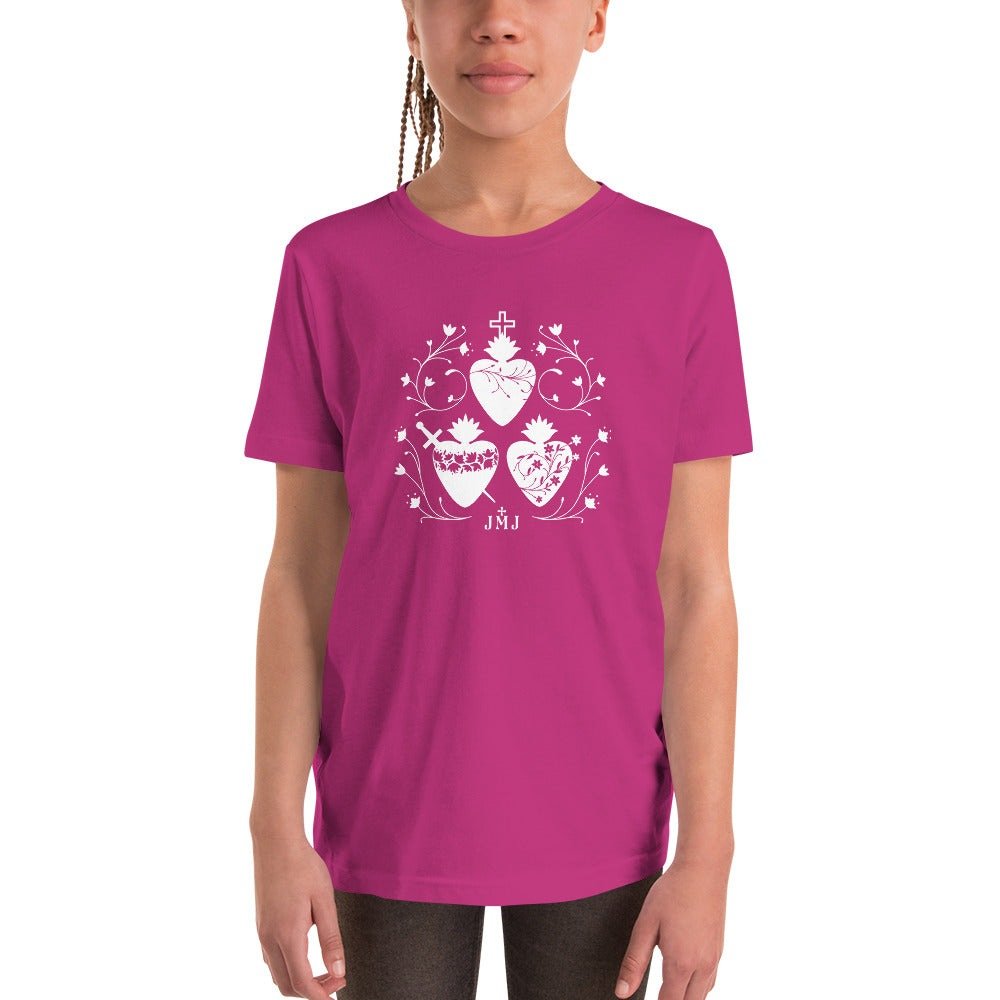 Three Hearts Youth T-shirt - Little Way Design Co.