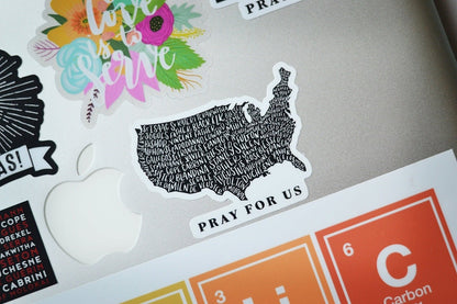 US Map Holy Men and Women Sticker - Little Way Design Co.